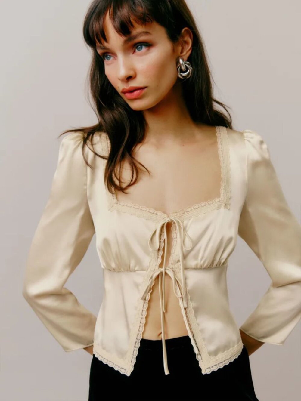 NWT Reformation Lucinda Silk Top - size 10